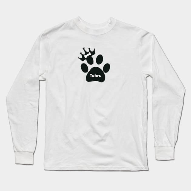 Tohru name made of hand drawn paw prints Long Sleeve T-Shirt by GULSENGUNEL